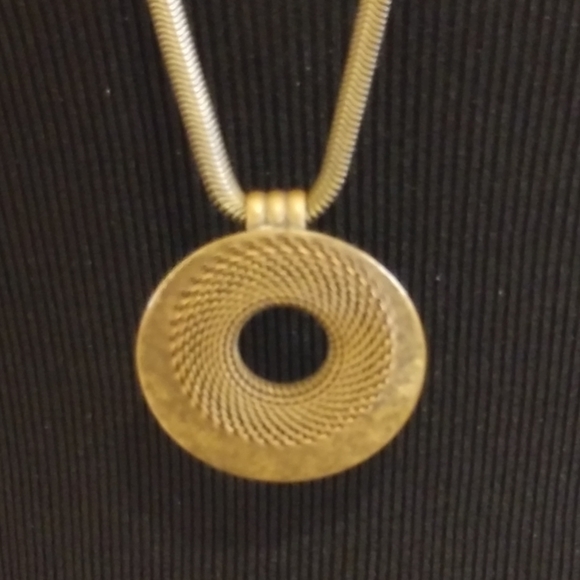 Vintage Marjorie Baer Brass Pendant Necklace - Picture 3 of 4